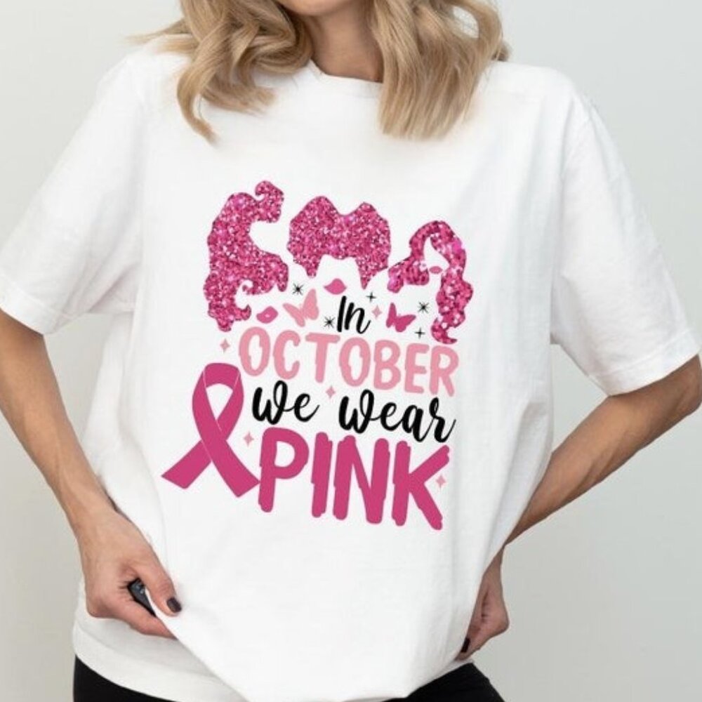 In October We Wear Pink Shirt, Halloween Breast Cancer Awareness Shirt